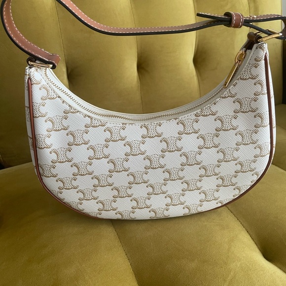 Celine AVA bag in triomphe canvas and calfskin white - Picture 3 of 9